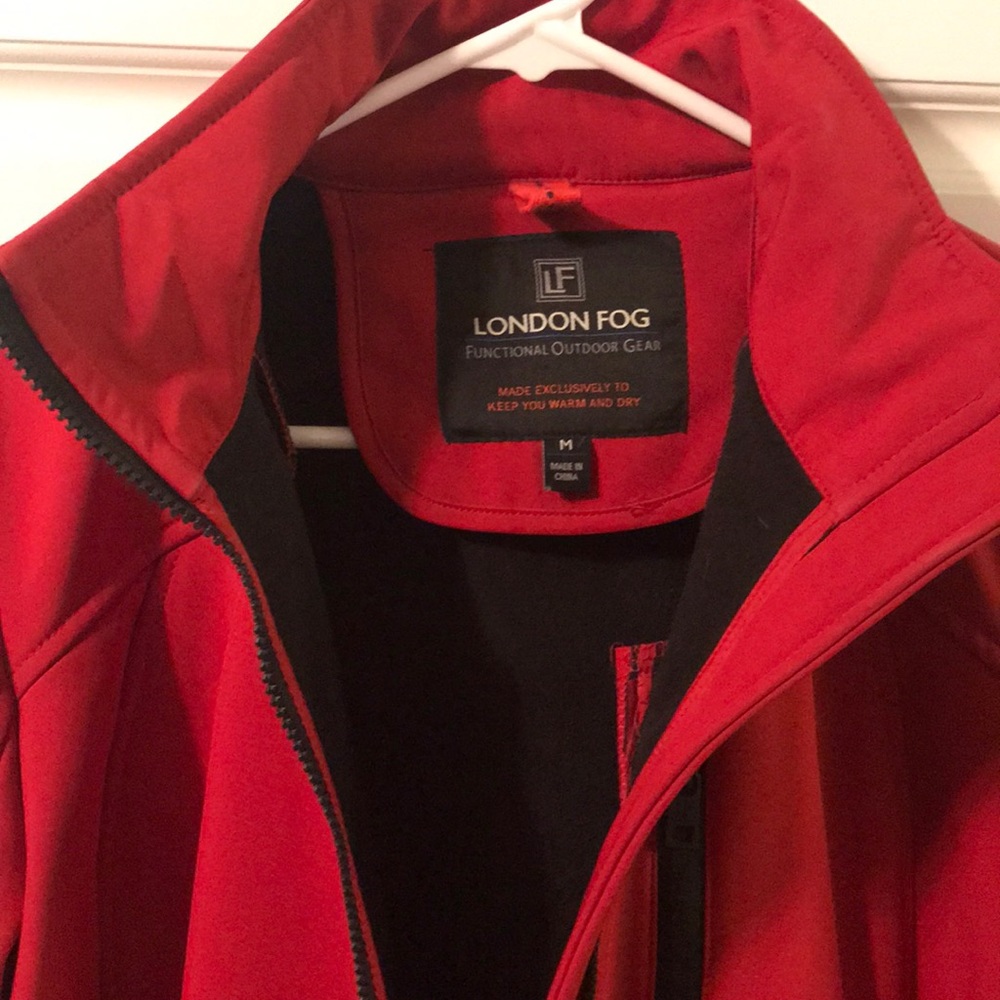 London Fog red raincoat